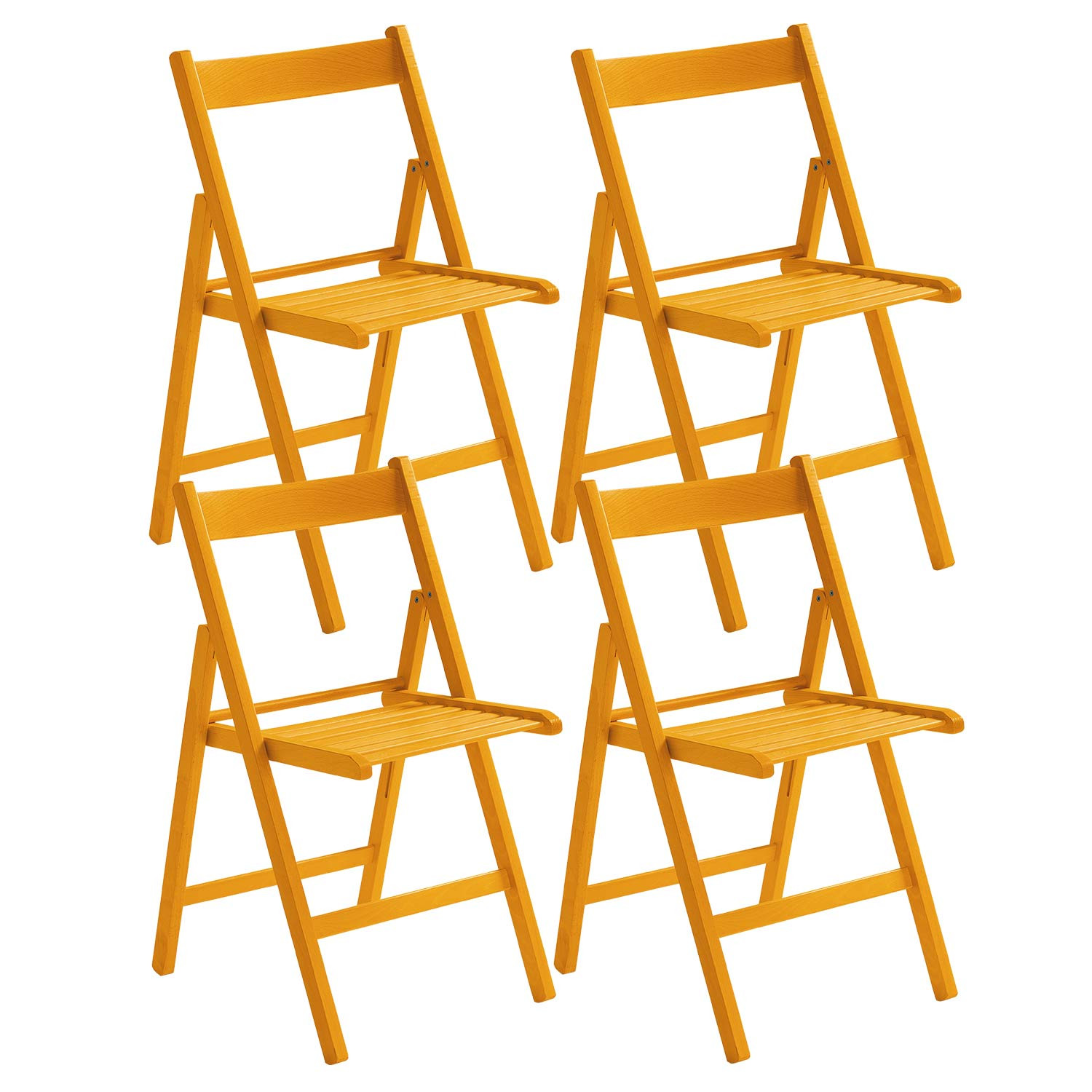 Pack 4 Sillas Plegables de Madera de Haya Barnizada 42.5x47.5x79cm Thinia Home Sillas Plegables 43